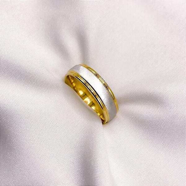 ALIANÇA ACO INOXIDAVEL DIAMANTADA  - DUO COLORS (UNIDADE)