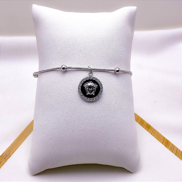 PULSEIRA AÇO INOXIDÁVEL PINGENTE INSPIRE-SE - PRATEADA