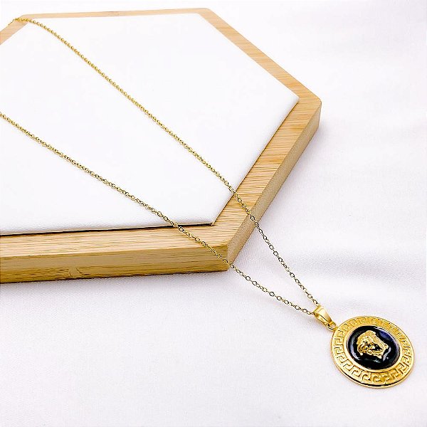 COLAR AÇO INOXIDÁVEL 45CM PINGENTE INSPIRE-SE - DOURADO