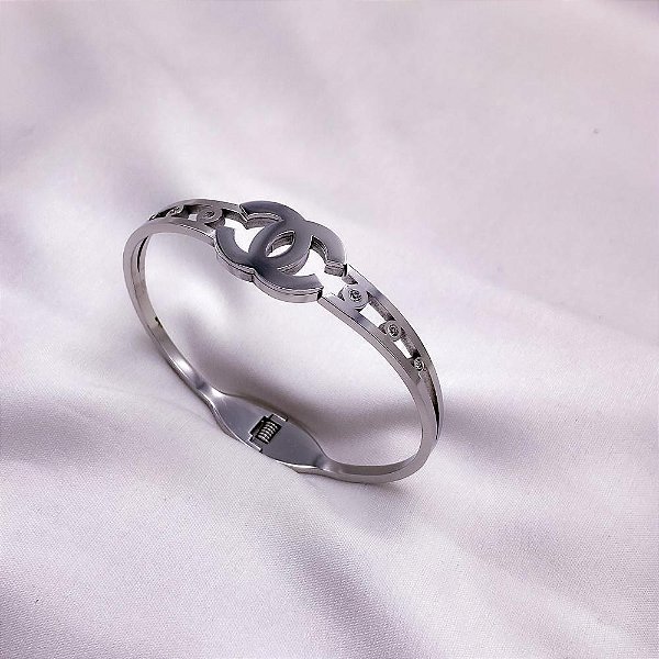 BRACELETE AÇO INOXIDÁVEL INSPIRE-SE CRAVEJADO - PRATEADO