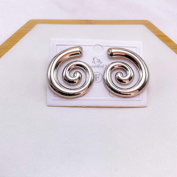 BRINCO AÇO INOXIDÁVEL ESPIRAL - PRATEADO