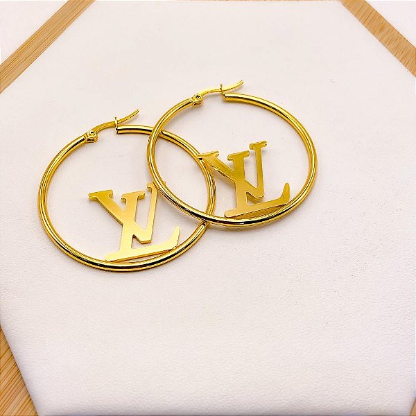 BRINCO AÇO INOXIDÁVEL ARGOLA 4CM INSPIRE-SE - DOURADA