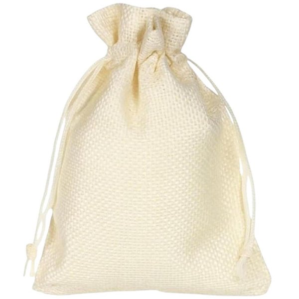 KIT 10 SAQUINHOS DE JUTA SINTETICA 9X13 CM  M - CREME