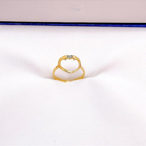 ANEL  AÇO INOXIDÁVEL CORAÇÃO - DOURADO