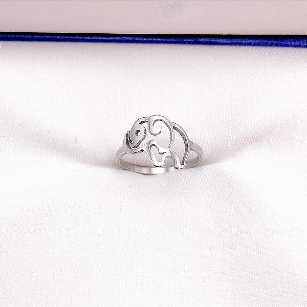 ANEL  AÇO INOXIDÁVEL ELEFANTE - PRATEADO