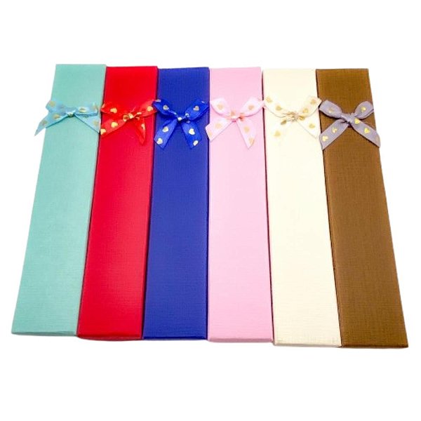 CX06-B - CAIXINHA DE PRESENTE  21X4CM ESTAMPA LISA  - CORES SORTIDAS