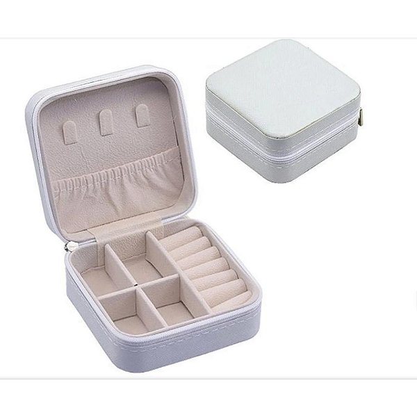 PORTA JÓIAS DE BOLSA QUADRADO  - BRANCO