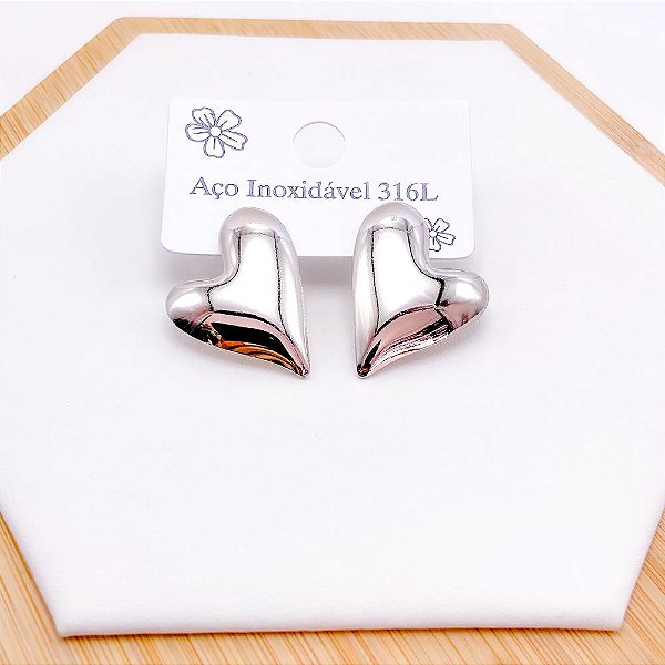 BRINCO  AÇO INOXIDÁVEL CORAÇÃO - PRATEADO