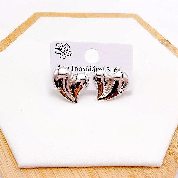 BRINCO AÇO INOXIDÁVEL CORAÇÃO - PRATEADO