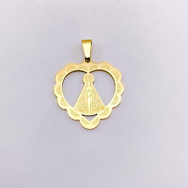 PINGENTE AÇO INOXIDÁVEL  NOSSA SENHORA - DOURADO