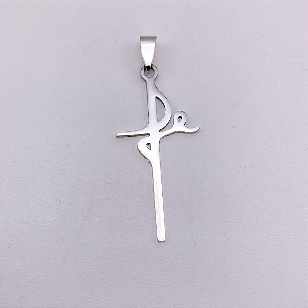 PINGENTE AÇO INOXIDÁVEL FÉ - PRATEADO