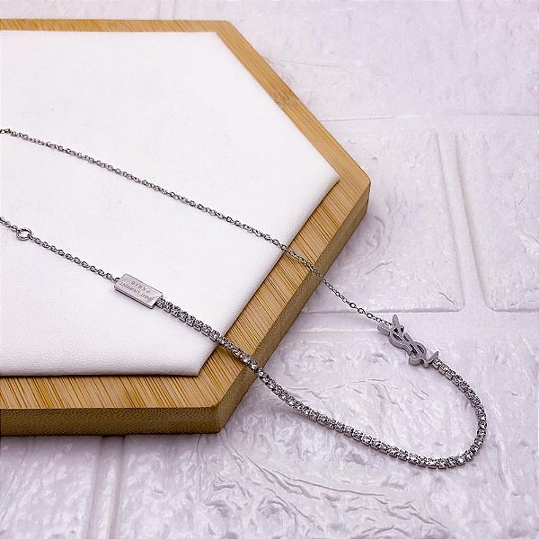 COLAR AÇO INOXIDÁVEL 45CM INSPIRE-SE PARIS RIVIERA - PRATEADO