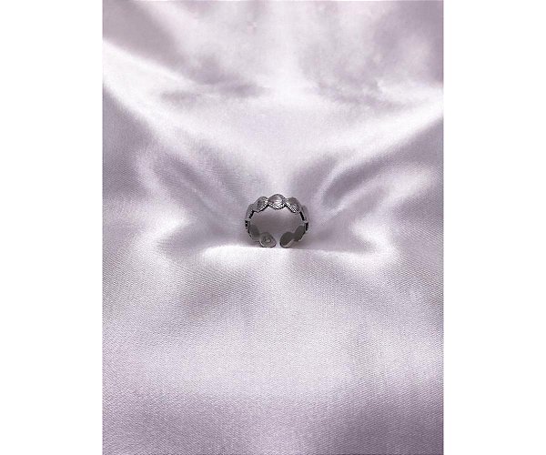 ANEL  AÇO INOXIDÁVEL MINI CONCHAS AJUSTAVEL - PRATEADO (UNIDADE)