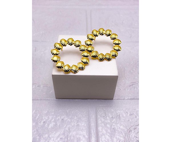 BRINCO AÇO INOXIDAVEL  CONCHAS - DOURADO
