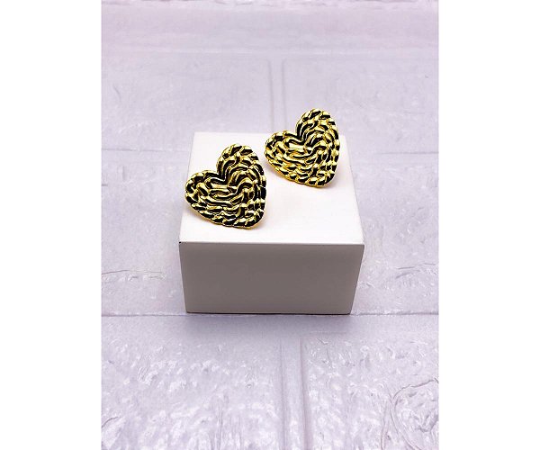 BRINCO AÇO INOXIDAVEL  CORAÇÃO - DOURADO