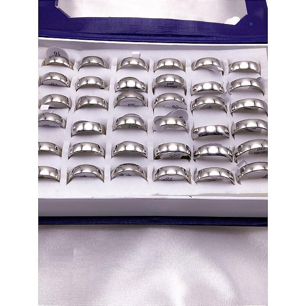 CAIXA DE ALIANÇA EM  AÇO INOXIDÁVEL LISA 6MM -  PRATEADA (36 UNIDADES)