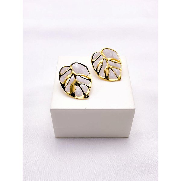 BRINCO AÇO INOX  FOLHA PEROLADO - DOURADO