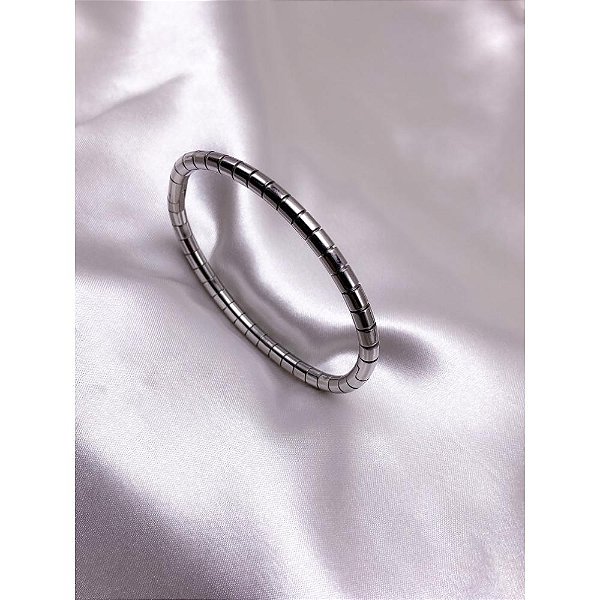 BRACELETE AÇO INOX  MINIMALISTA - PRATEADO