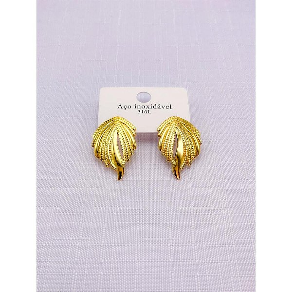 BRINCO AÇO INOXIDÁVEL GEOMETRICO - DOURADO