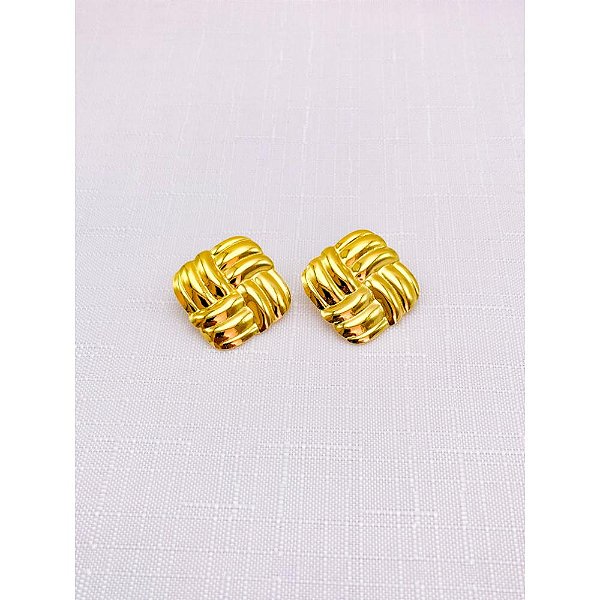 BRINCO AÇO INOXIDÁVEL GEOMETRICO - DOURADO