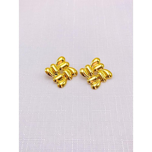 BRINCO AÇO INOXIDÁVEL GEOMETRICO - DOURADO