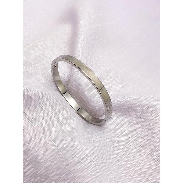 BRACELETE AÇO INOXIDÁVEL  JESU - PRATEADO