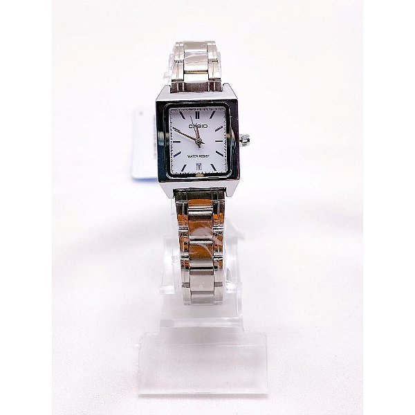 RELÓGIO VINTAGE AÇO INOXIDAVEL FEMININO FUNDO BRANCO - PRATEADO