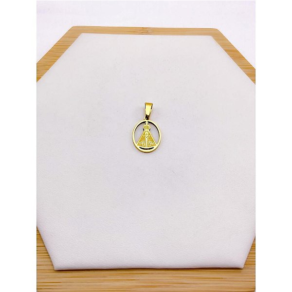 PINGENTE AÇO INOXIDÁVEL NOSSA SENHORA APARECIDA - DOURADO