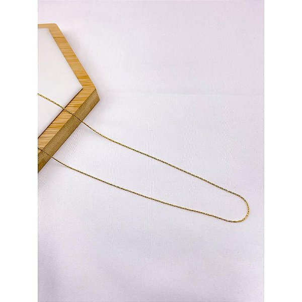 CORRENTE AÇO INOX FININHA 60CM  - DOURADA