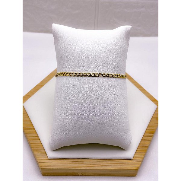 PULSEIRA AÇO INOXIDÁVEL 22CM GRUMET 0.8MM  - DOURADA