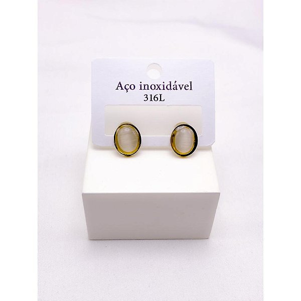 BRINCO AÇO INOXIDÁVEL OVAL - DOURADO