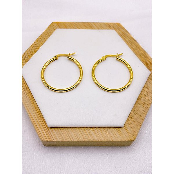 ARGOLA AÇO INOX 2,5CM - DOURADA