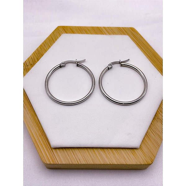 ARGOLA AÇO INOX 2,5CM - PRATEADA