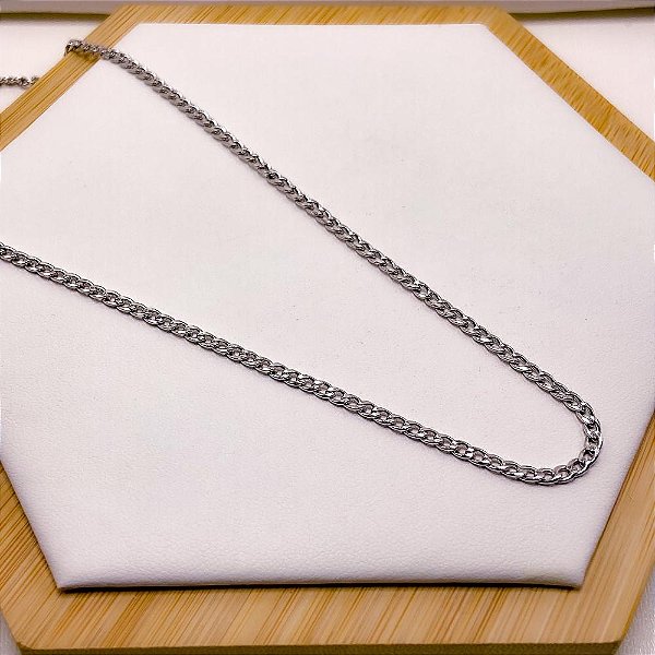 CORRENTE AÇO INOXIDAVEL GRUMET 0.8MM  60CM - PRATEADA