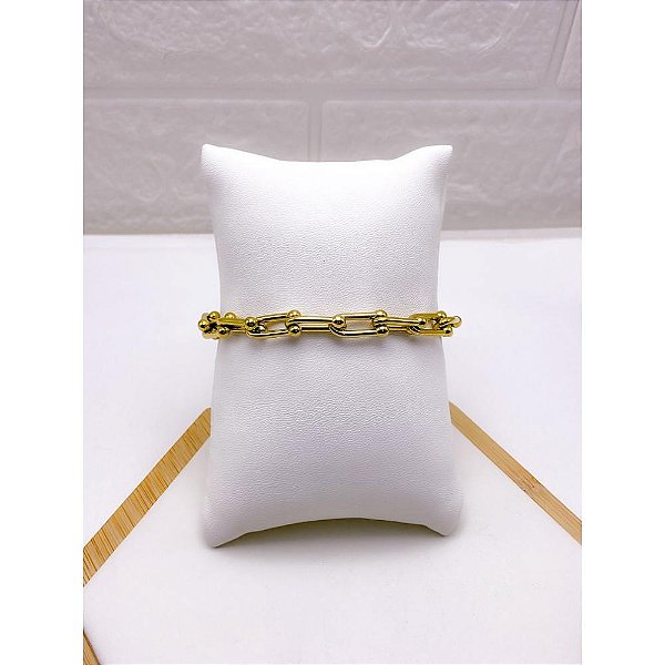 PULSEIRA AÇO INOXIDAVEL  HARDWEAR 17CM+3CM EXTENSOR - DOURADA