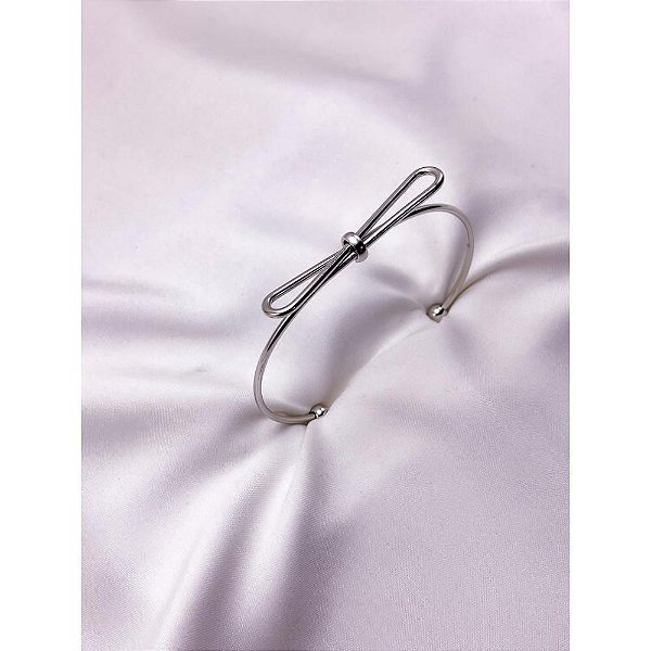 BRACELETE AÇO INOXIDÁVEL LAÇO - PRATEADO