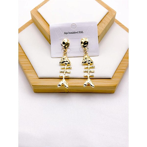 BRINCO AÇO INOXIDÁVEL PEIXE - DOURADO