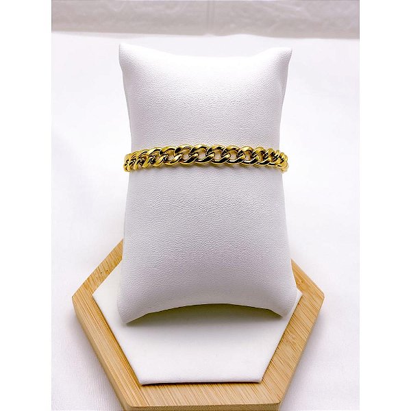 PULSEIRA AÇO INOXIDÁVEL 22CM GRUMET 2.0MM  - DOURADA