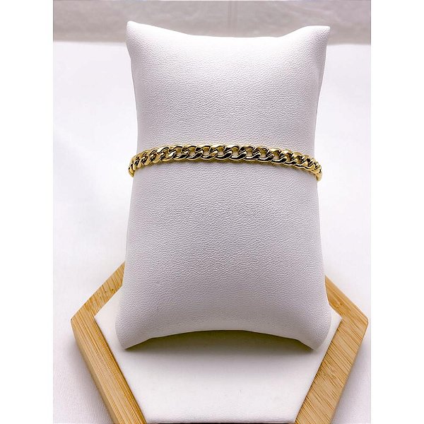PULSEIRA AÇO INOXIDÁVEL 22CM GRUMET 1.4MM  - DOURADA