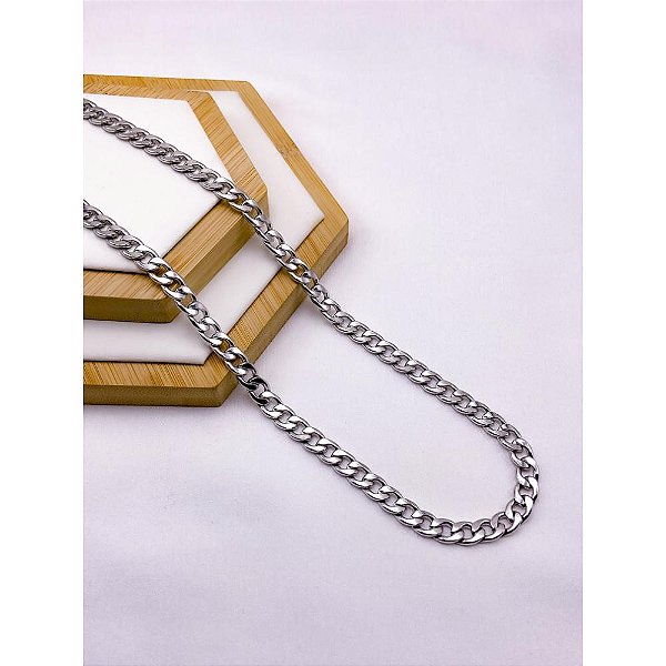CORRENTE AÇO INOX GRUMET 2.0MM  60 CM - PRATEADA