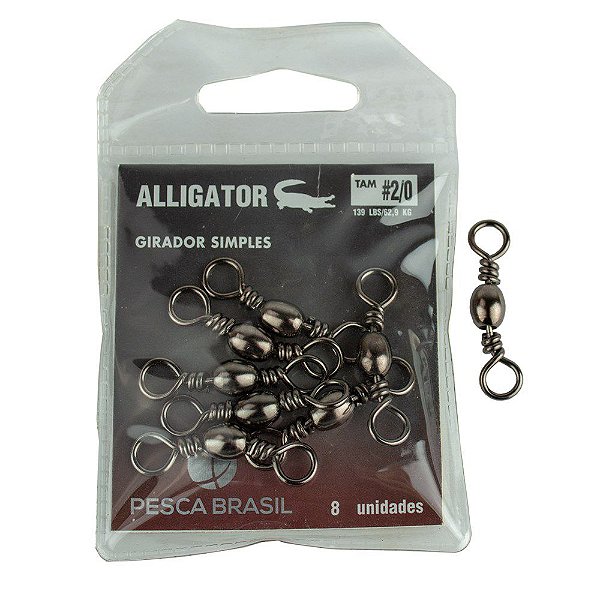 Girador Simples Para Pesca Tamanho 2/0 8un - Alligator