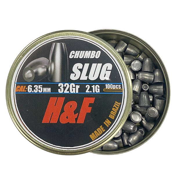 Chumbinho Slug 6.35mm 2.1g 32GR 100un - Slug H&F