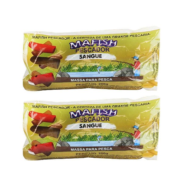 Kit 2x Massa Pronta Para Pesca 200g Sangue - Mafish