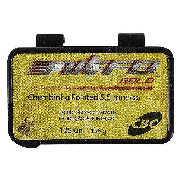 Chumbinho Nitro Pointed Gold 5.5mm 125un. - CBC