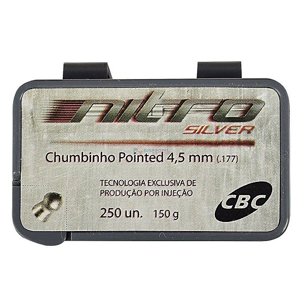 Chumbinho Pointed Nitro Silver 4.5mm 250un. - CBC