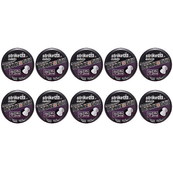 Kit 10 Chumbinhos Technogun Strike 5.5mm 250un.