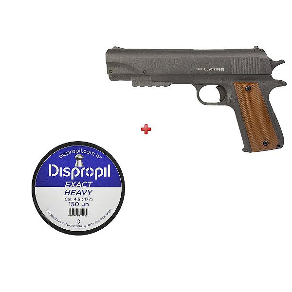 Pistola de Pressão APC QGK Fox 4.5mm + Chumbo Dispropil 4.5mm