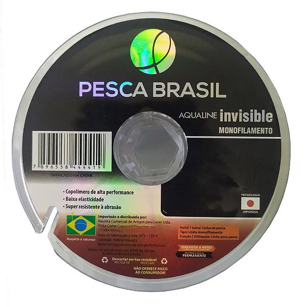 Linha Monofilamento Aqualine Invisible 100m 0,60mm - Pesca Brasil