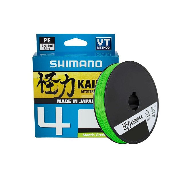 Linha Multifilamento Kairiki 4 Fios 0.230mm 30Lb Verde 150m - Shimano