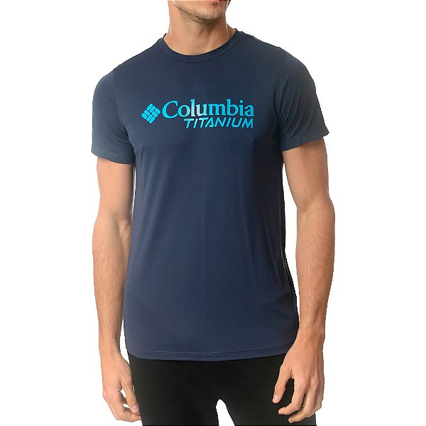 Camiseta Neblina Titanium Burs Azul Marinho - Columbia